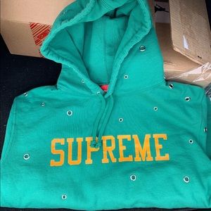 eyelet hooded sweatshirt supreme